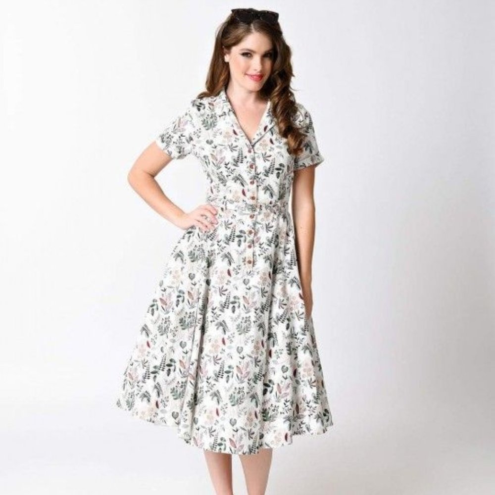 Limited Edition Collectif Autumn Leaves Caterina Swing Dress